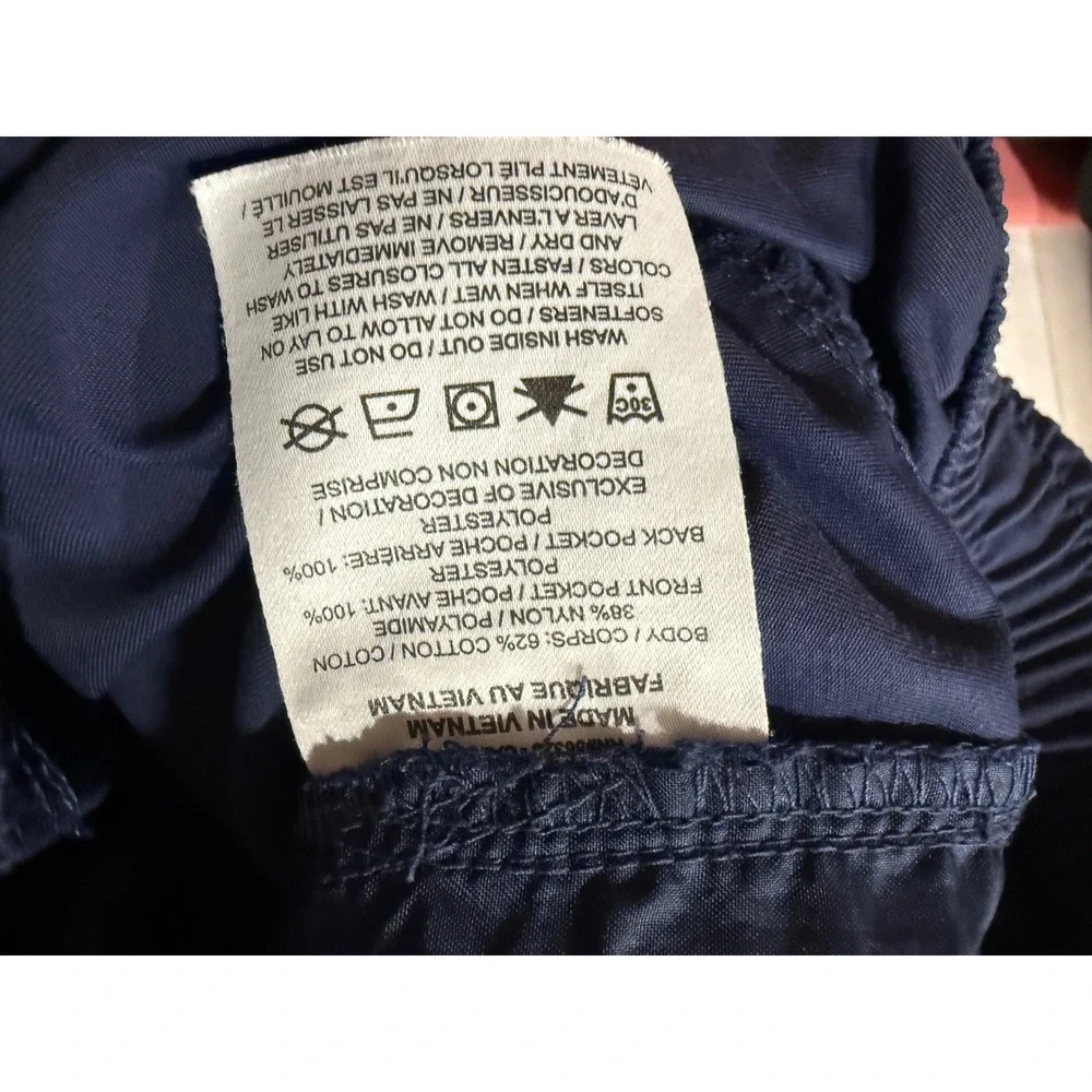 Nike Womens Sportswear Cargo Pants Navy Blue Tapered‎ Elastic Waist Small